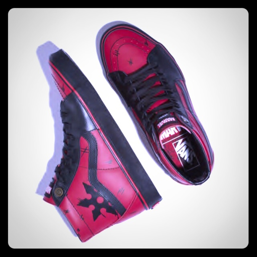 Vans x Marvel Sk8-Hi Deadpool Red & Black Shoes
